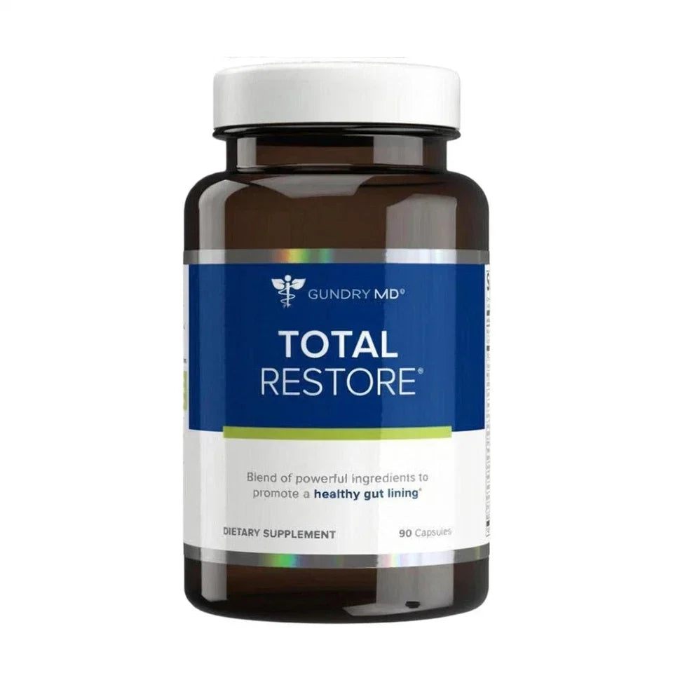 Gundry MD Total Restore dietary supplement bottle on a white background